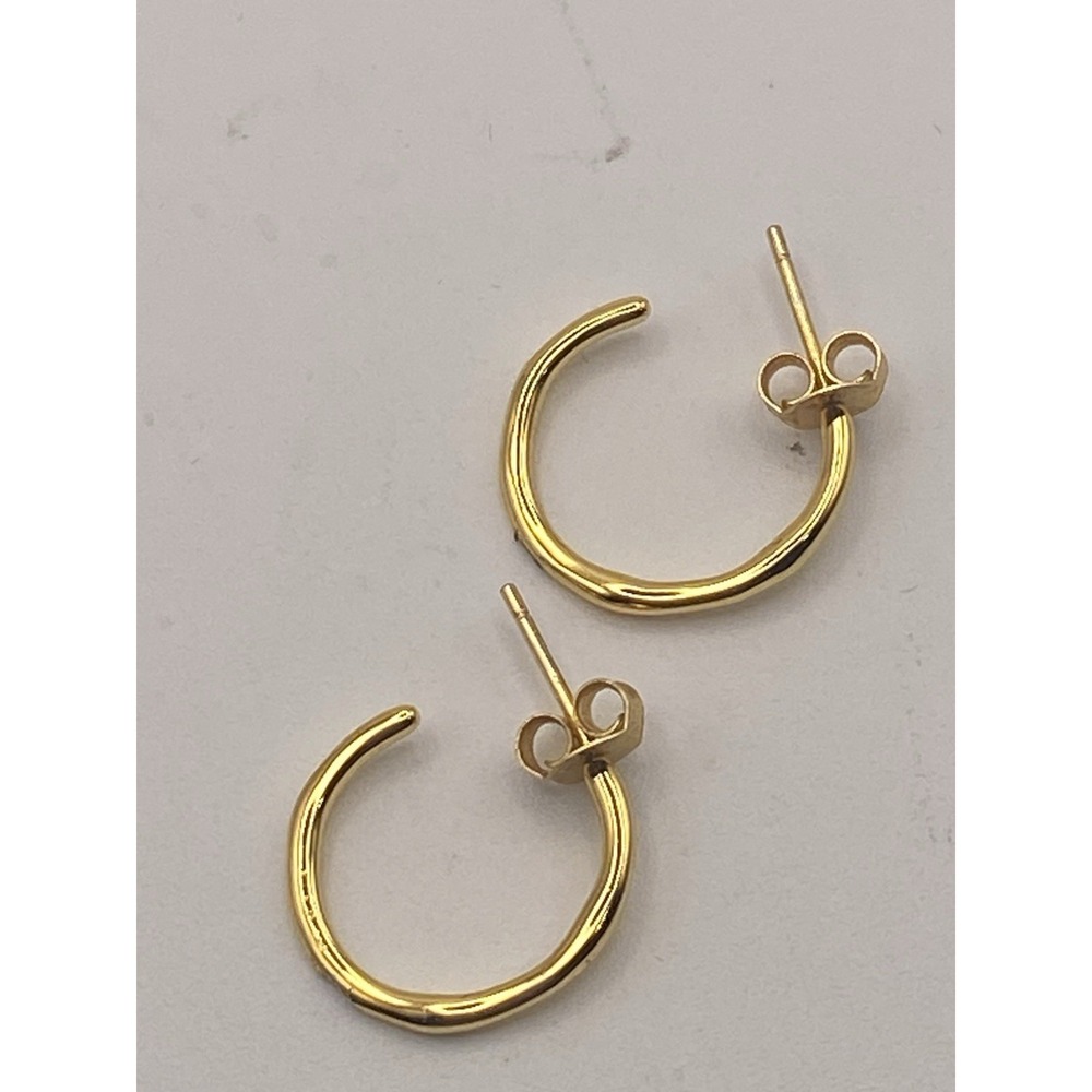 Vermeil 925 Sterling Hoop 1/2 Inch Earrings